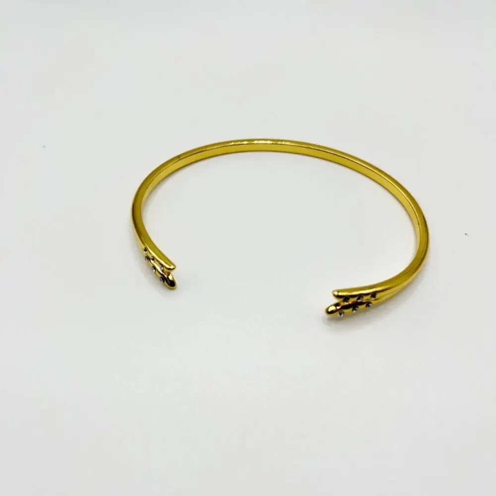 Michelle Campbell Gold Talon‎ Open Bangle Cuff with Rhinestones